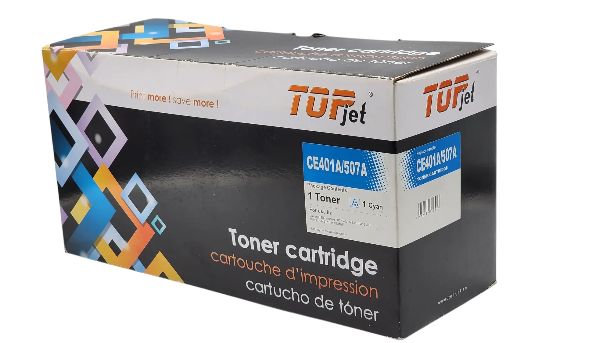 CARTUCHO DE TONER CIAN HP CE401A 507A LJ 500 COLOR M551 M575 CANON LBP5480 LBP7780 TOPJET