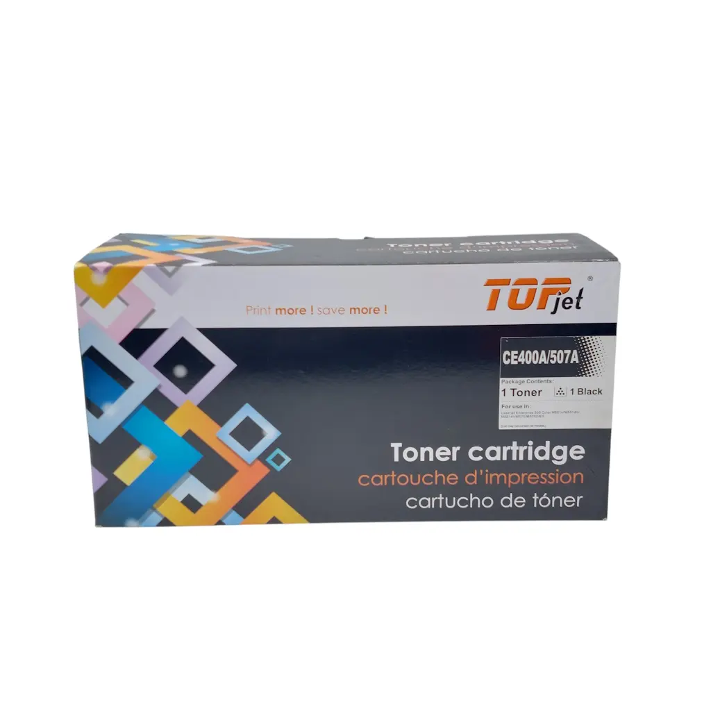 CARTUCHO DE TONER NEGRO CE400A 507A HP LJ 500 COLOR M551 M575 CANON LBP5480 LBP7780 TOPJET