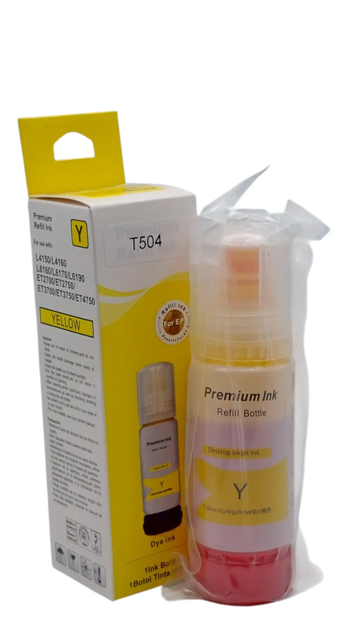 TINTA EPSON AMARILLO T504 L4150 L4160 L6161 L6171 L6191 PREMIUN INK 70ML