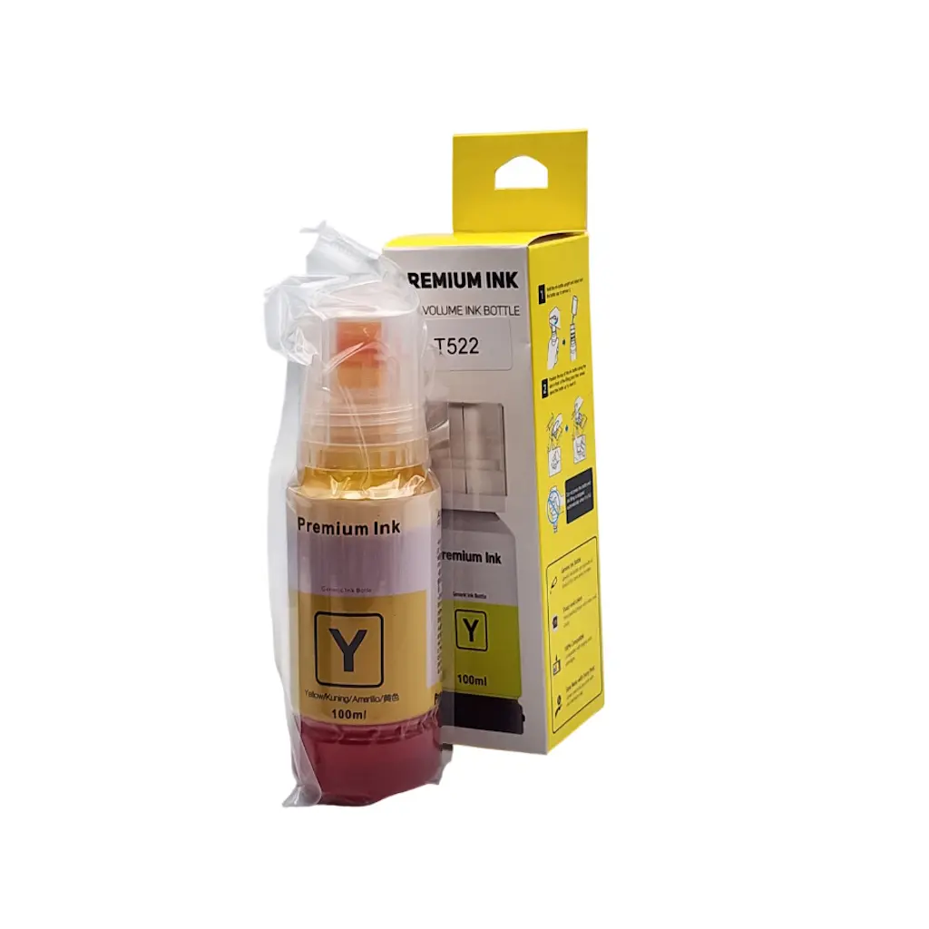 TINTA EPSON AMARILLO T522 ET-2720 ET-2800 ET-2803 ET-4800 ET-4700 PREMIUN INK 100ML