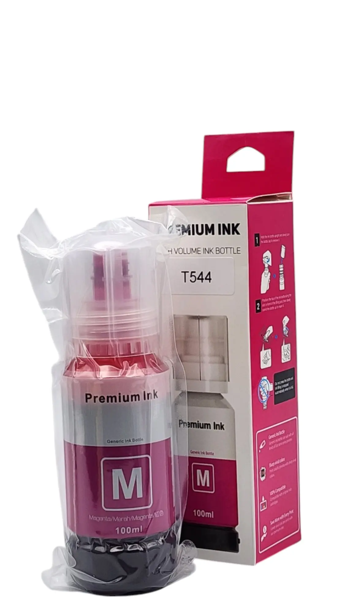 TINTA EPSON MAGENTA T544 L1110 L1210 L3110 L3150 L3160 L3210 L3250 L3251 L3260 L5190 L5290 PREMIUN INK 100ML