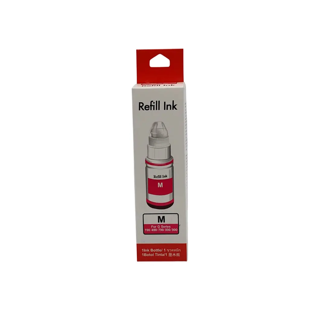 TINTA MAGENTA CANON GI-190 GI-490 GI-790 GI-890 GI-990 G1800 G2800 G3800 G1000 G2000 G1100 G2900 G3900 100ML GENERIC