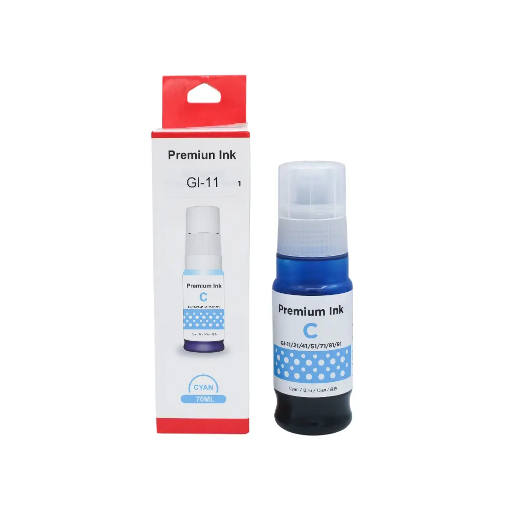 TINTA PREMIUN INK CYAN CANON GI-190 GI-490 GI-790 GI-890 GI-990 G1800 G2800 G3800 G1000 G2000 G1100 G2900 G3900 70ML