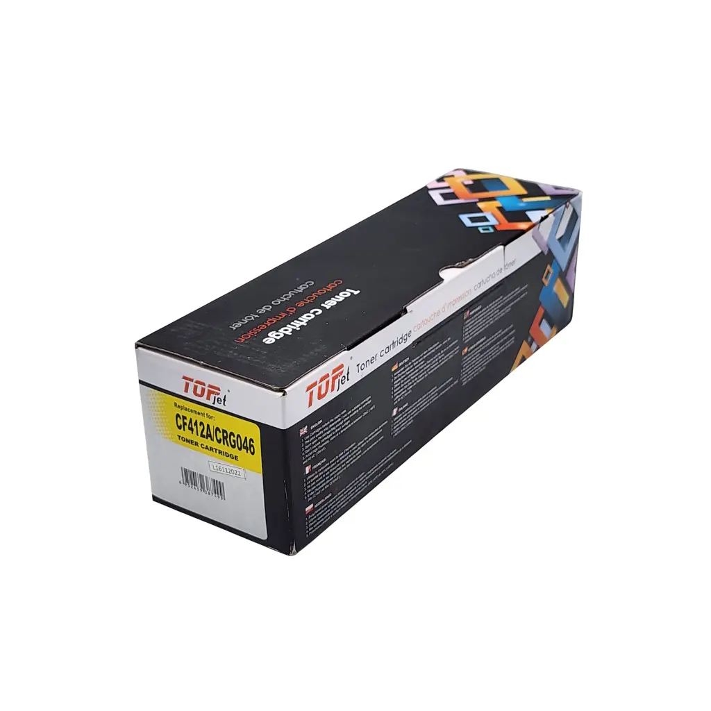 [CA0101] CARTUCHO DE TONER AMARILLO HP CF412A 410A PRO SERIE M452 LJ M477 CANON CRG046 MF731 MF732 MF733 MF735 LBP 654 653 734 TOPJET
