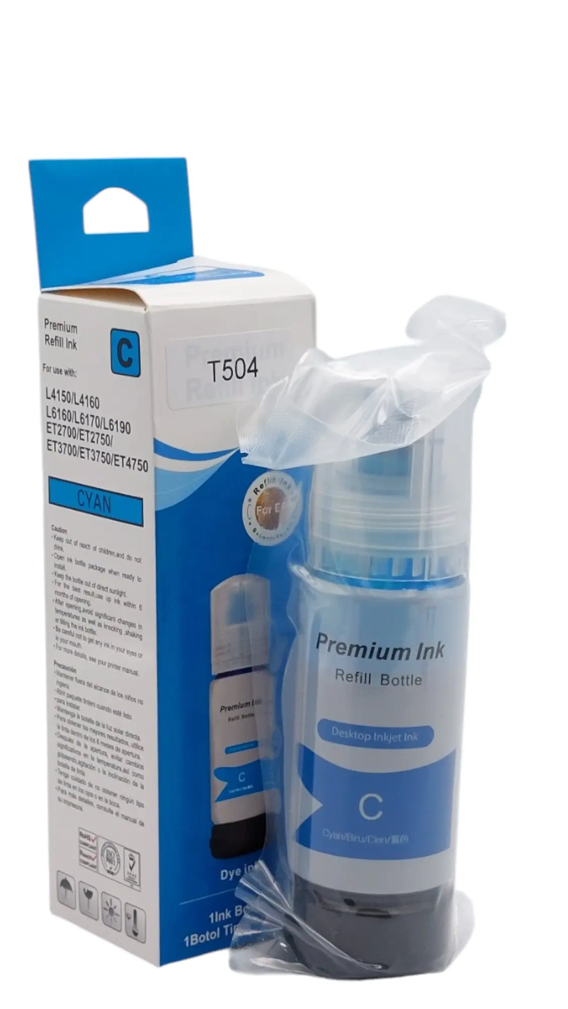 [TI0025] TINTA EPSON CYAN T504 L4150 L4160 L6161 L6171 L6191 PREMIUN INK 70ML