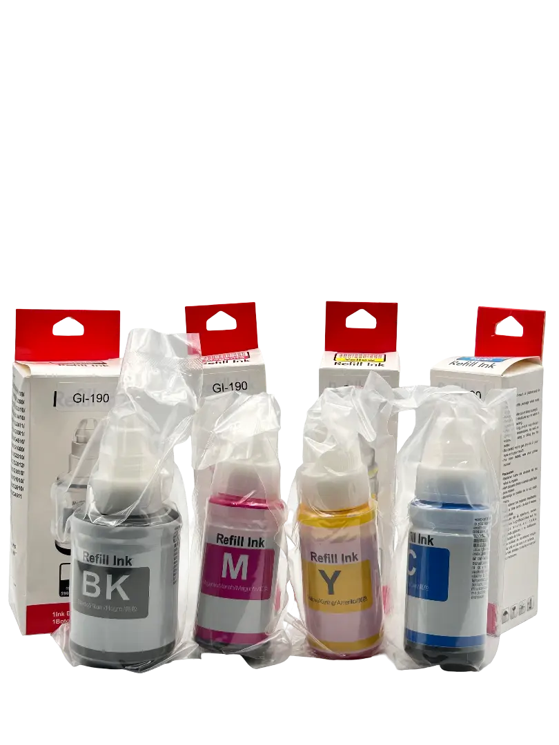 [KI0011] TINTA PREMIUN INK NEGRA-CYAN-MAGENTA-AMARILLO CANON GI-190 GI-490 GI-790 GI-890 GI-990 G1800 G2800 G3800 G1000 G2000 G1100 G2900 G3900 70ML/135ML BLACK